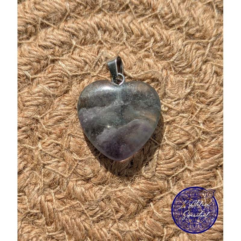 Pendentif coeur Fluorine Rainbow