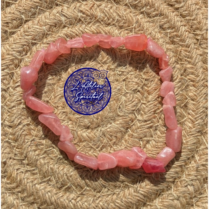 Bracelet pierres roulées Rhodochrosite