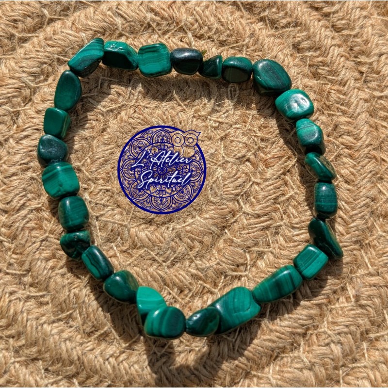 Bracelet pierres roulées Malachite