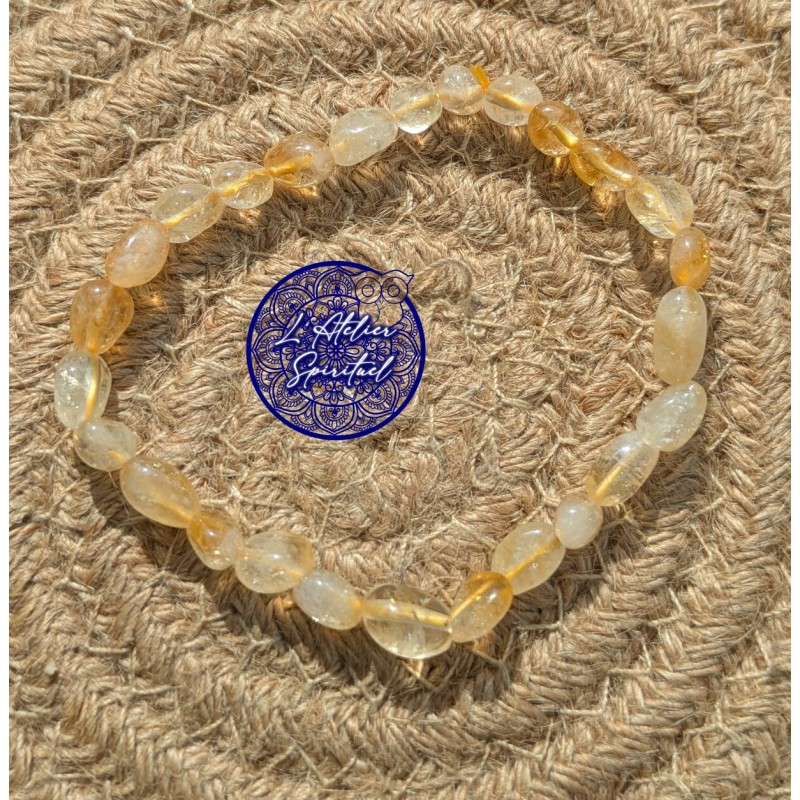 Bracelet pierres roulées Citrine