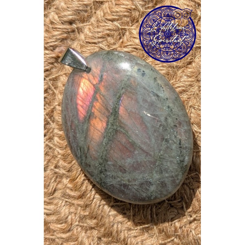 Pendentif ovale Labradorite Violette AA +