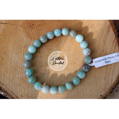 Bracelet boule 08mm amazonite Pérou AB