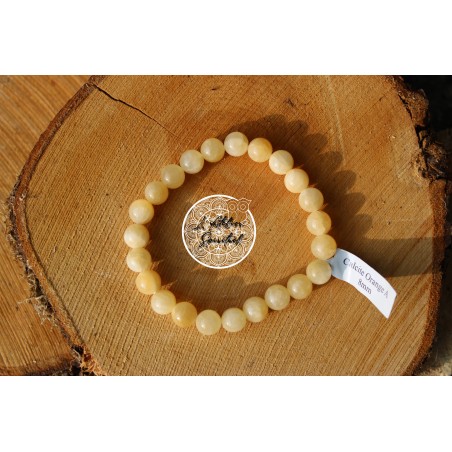 Bracelet boule 08mm calcite orange A
