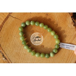 Bracelet boule 08mm jade néphrite AB