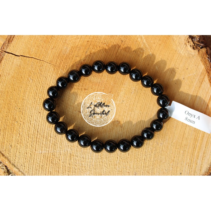 Bracelet boule 08mm onyx A Bracelet boule 08mm onyx A