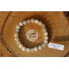 Bracelet boule 08mm pierre de lune beige AB