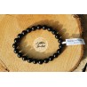 Bracelet boule 08mm tourmaline noire A