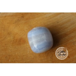 Pierre roulée calcédoine bleue Namibie AA 30 à 40mm