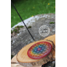 Porte-Encens Pierre Rond Fleur de Vie Dégradé 10cm