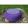 Coussin de méditation Fleur de vie lilas et or