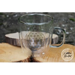 Verre à thé double paroi Fleur de Vie 