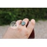 Bague ovale argent 925 Labradorite Taille 57