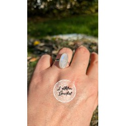 Bague ovale argent 925 Pierre de lune
