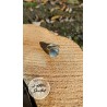 Bague carrée argent 925 Labradorite Taille 54