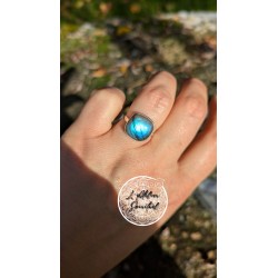 Bague carre argent 925 Labradorite