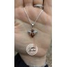 pendentif argent abeille ambre