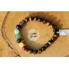 Bracelet boule 08mm 7 chakras + oeil de tigre A