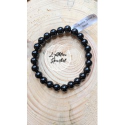 bracelet boule obsidienne noire