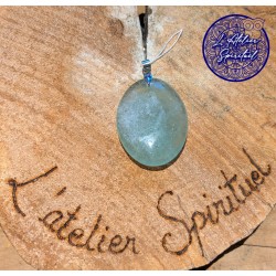 Pendentif ovale Fluorine verte