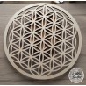 Plaque Fleur de Vie sculptée Bois 30cm
