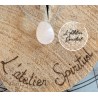 Pendentif pierre percée goutte quartz rose