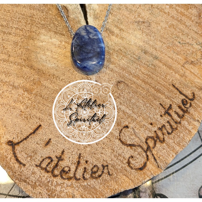 Pendentif pierre percée sodalite