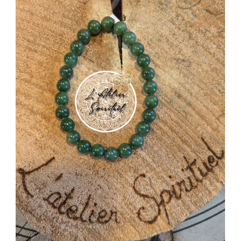 Bracelet boule 08mm jade néphrite A
