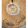 Bracelet boule 08mm agate blanche