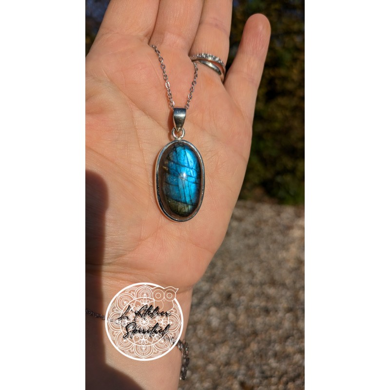 Pendentif oval argent 925 Labradorite